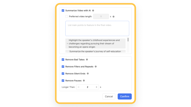 Use AI-powered editing in Visla’s Healthcare Video Creator to produce polished videos without prior editing experience.